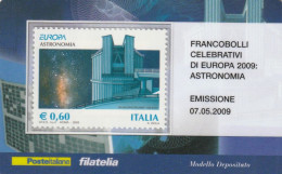 TESSERA FILATELICA VALORE 0,6 EURO ASTRONOMIA (TF1160 - Filatelistische Kaarten