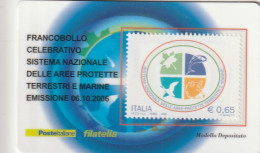 TESSERA FILATELICA VALORE 0,65 EURO AREE PROTETTE (TF1163 - Philatelic Cards