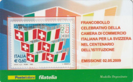 TESSERA FILATELICA VALORE 0,6 EURO CAMERA COMMERCIO ITALIANA PER LO SVIZZERA (TF1158 - Philatelic Cards