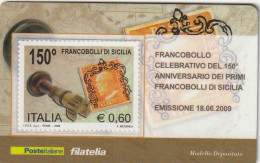TESSERA FILATELICA VALORE 0,6 EURO FRANCOBOLLI DI SICILIA (TF1149 - Philatelic Cards