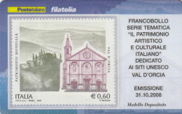 TESSERA FILATELICA VALORE 0,6 EURO VAL D'ORCIA (TF1139 - Philatelic Cards