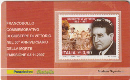 TESSERA FILATELICA VALORE 0,6 EURO G. DI VITTORIO (TF1125 - Philatelistische Karten