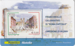 TESSERA FILATELICA VALORE 0,6 EURO ROMA CAPITALE (TF1115 - Cartes Philatéliques