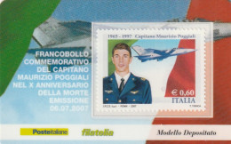 TESSERA FILATELICA VALORE 0,6 EURO CAPITANO MAURIZIO POGGIALI (TF1108 - Philatelistische Karten