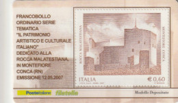 TESSERA FILATELICA VALORE 0,6 EURO ROCCA MALATESTIANA (TF1105 - Tarjetas Filatélicas