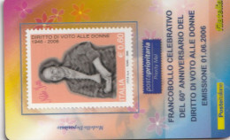 TESSERA FILATELICA VALORE 0,6 EURO DIRITTO DEL VOTO ALLE DONNE (TF1097 - Philatelic Cards