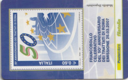 TESSERA FILATELICA VALORE 0,6 EURO TRATTATI DI ROMA (TF1077 - Philatelic Cards