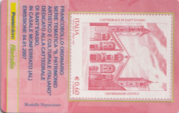 TESSERA FILATELICA VALORE 0,6 EURO CATTEDRALE SANT'EVASIO (TF1067 - Philatelic Cards