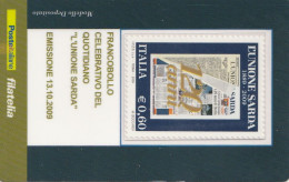 TESSERA FILATELICA VALORE 0,6 EURO UNIONE SARDA (TF1046 - Philatelic Cards
