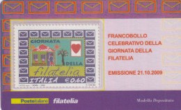 TESSERA FILATELICA VALORE 0,6 EURO GIORNATA FILATELIA (TF1035 - Philatelistische Karten