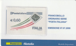 TESSERA FILATELICA VALORE 0,6 EURO ORDINARIO (TF1026 - Filatelistische Kaarten