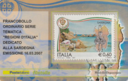 TESSERA FILATELICA VALORE 0,6 EURO SARDEGNA (TF1020 - Tarjetas Filatélicas