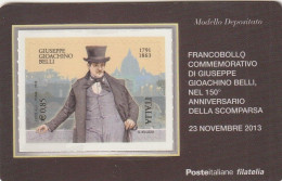 TESSERA FILATELICA VALORE 0,85 EURO GIUSEPPE GIOACCHINO BELLI (TF998 - Filatelistische Kaarten