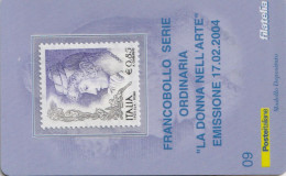 TESSERA FILATELICA VALORE 0,85 EURO LA DONNA NELL'ARTE (TF997 - Philatelistische Karten
