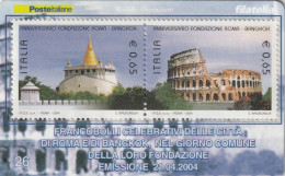 TESSERA FILATELICA VALORE 1,3 EURO 2X0,65 FONDAZIONE ROMA BANGHOK (TF987 - Cartes Philatéliques