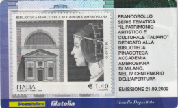 TESSERA FILATELICA VALORE 1,4 EURO PINACOTECA AMBROSIANA (TF980 - Philatelic Cards