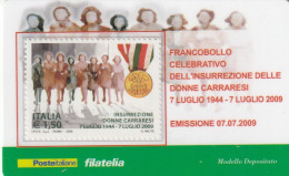 TESSERA FILATELICA VALORE 1,5 EURO DONNE CARRARESI (TF975 - Tarjetas Filatélicas