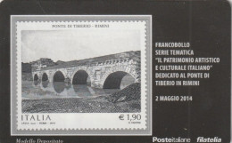 TESSERA FILATELICA VALORE 1,9 EURO PONTE TIBERIO RIMINI (TF967 - Tarjetas Filatélicas