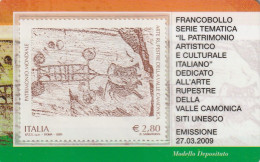 TESSERA FILATELICA VALORE 2,8 EURO ARTE RUPESTRE (TF956 - Philatelistische Karten