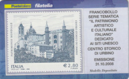 TESSERA FILATELICA VALORE 2,8 EURO URBINO (TF952 - Philatelic Cards