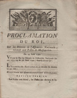 Proclamation Du Roi - 29 Aout 1790 - Decrets Relatifs Aux Postes Et Messageries - 11 Pages - 1701-1800: Précurseurs XVIII