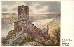 41297270 Kaub Burg Gutenfels Steinzeichnung H R Schulze Kaub - Kaub