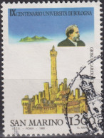 1988 San Marino ° Mi:SM 1389, Sn:SM 1155, Yt:SM 1183, Pala Dei Merchanti, 9th Centenary Of The University Of Bologna - Gebraucht