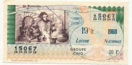 FRANCE - Loterie Nationale - Les Découvertes - Lavoisier, Le Flux De La Chaleur - 19ème Tranche - 1968 - Billetes De Lotería