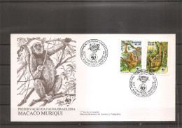 WWF - Singes ( FDC Du Brésil De 1984 à Voir) - FDC