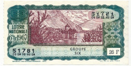 FRANCE - Loterie Nationale - Le Chateau De Chillon - 6ème Tranche - 1967 - Billets De Loterie