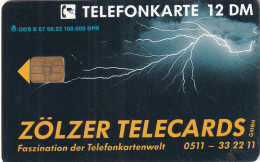 GERMANY - Zölzer Telecards(S 67), 08/92, Used - S-Series: Schalterserie Mit Fremdfirmenreklame