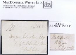 Ireland Donegal Fermanagh 1835 Letter Waterfoot Pettigo To Dublin With KISH/PENNY POST - Prephilately