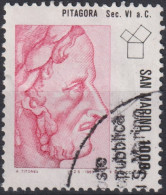 1983 San Marino ° Mi:SM 1275, Sn:SM 1045, Yt:SM 1072, Pythagoras, Pioneers Of Science - Used Stamps