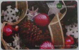 NOEL / Pomme Pin - Boules - Carte Téléphone Prépayée Suisse GLOBAL ONE ECONOMY Utilisée / Tirage Limité 5000 Exemplaires - Kerstmis