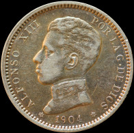 LaZooRo: Spain 1 Peseta 1904 XF - Silver - Erstausgaben