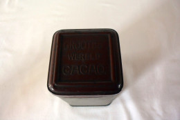 C23 Ancienne Boite Métallique GROOTES WERELD CACAO Old Metal Box - Scatole