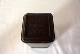 C23 Ancienne Boite Métallique GROOTES WERELD CACAO Old Metal Box - Boîtes