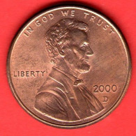 USA - United States - Stati Uniti - 2000 D - 1 Cent - QFDC/aUNC - Come Da Foto - 1959-…: Lincoln, Memorial Reverse