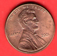 USA - United States - Stati Uniti - 2001 - 1 Cent - QFDC/aUNC - Come Da Foto - 1959-…: Lincoln, Memorial Reverse