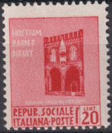 1944 Italien - Sozialrepublik ** Mi:IT 652X, Sn:IT-RSI 18, Yt:IT-RSI 27, Loggia Of The Merchants In Bologna - Neufs