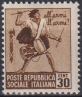 1944 Italien - Sozialrepublik ** Mi:IT 656X, Sn:IT-RSI 20, Yt:IT-RSI 29, Drummer, Zerstörte Denkmäler - Nuovi