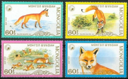 MONGOLIA 1987 FAUNA Animals FOXES - Fine Set MNH - Mongolie