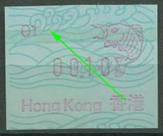 Hongkong 1986 ATM Karpfen Zylindernaht Blau ATM 1c XXXI Postfrisch - Automatenmarken