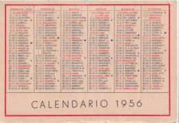 Calendarietto - Anno 1956 - Petit Format : 1941-60