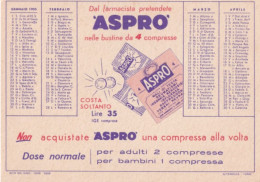 Calendarietto - Aspro - Anno 1955 - Petit Format : 1941-60