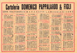 Calendarietto - Cartoleria - Domenico Pappalardo E Figli - Catania - Anno 1958 - Petit Format : 1941-60