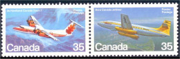 (C09-05aa) Canada De Havilland Dash-7 Avro C-102 Se-tenant MNH ** Neuf SC - Neufs