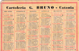 Calendarietto - Cartoleria - G.bruno - Catania - Anno 1954 - Petit Format : 1941-60