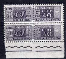 Italia (1980) - Pacchi, 40 Lire Fil. Stelle 4° Tipo, Gomma Vinilica, Sass. 88/II ** - Colis-postaux