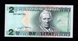 1993 DAF Lithuania Banknote 2 Litai,P#54A,UNC - Lituania